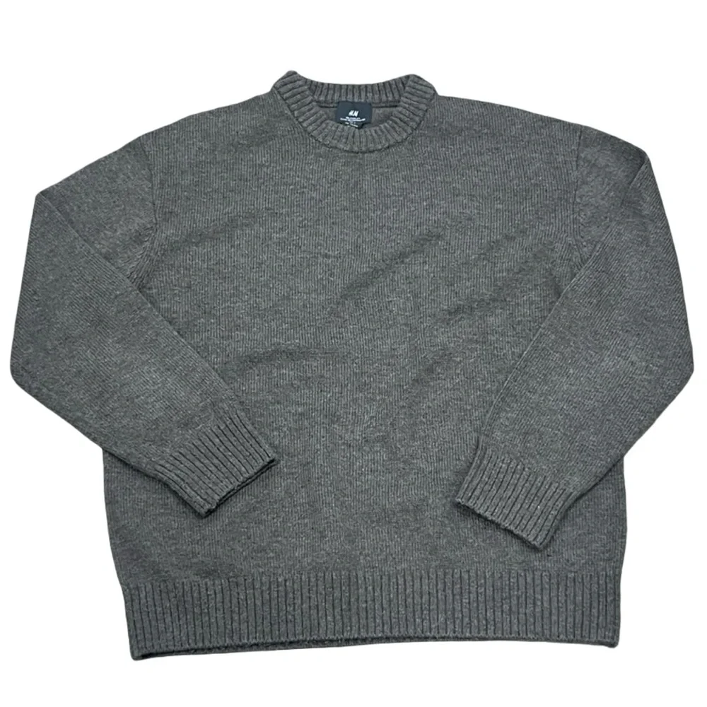 H&M Grey Brown Pull Over Knit Sweater Old Money Academia Preppy Fisherman Core - Picture 1 of 7